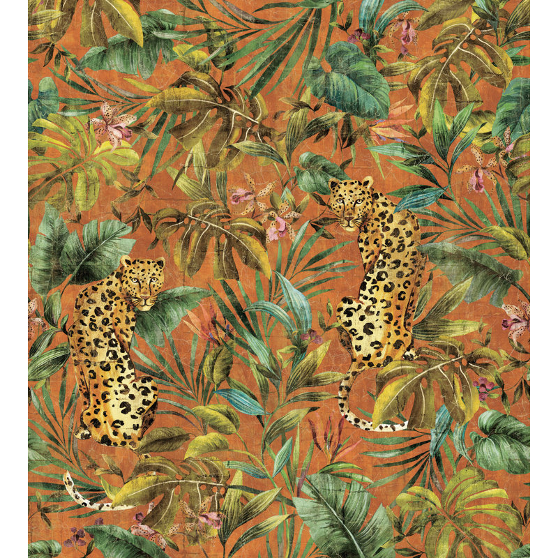 Ariss Floral Wallpaper, Burnt Orange