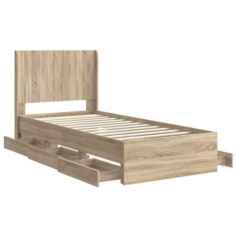 Bed, Small Single (2'6), Sonoma Oak