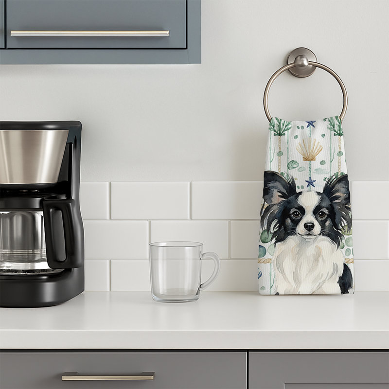 Torchon noir et blanc Papillon, Black and White Papillon