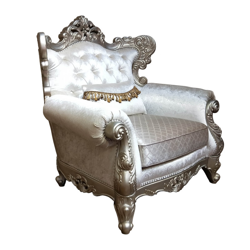 Chaise rembourrée Emily avec détails en bois Emily