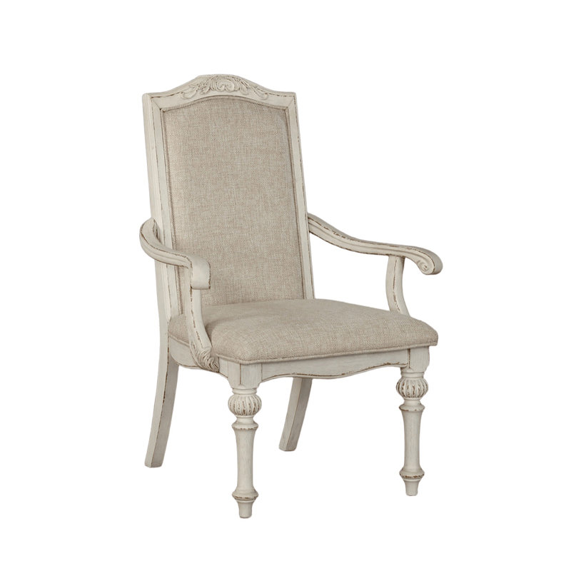 Chaise avec accoudoirs rustique l 28 po (2 / RTC), blanc antique, Blanc antique, Blanc antique