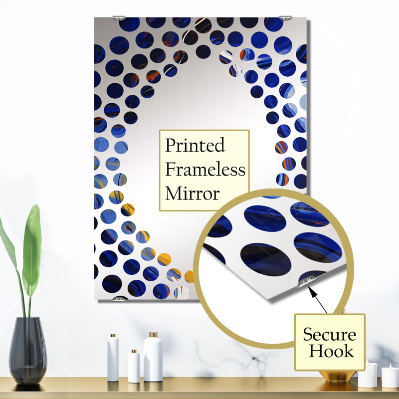 Ince - Miroir mural abstrait à encre liquide grand MIR137552, 32 po x 24 po