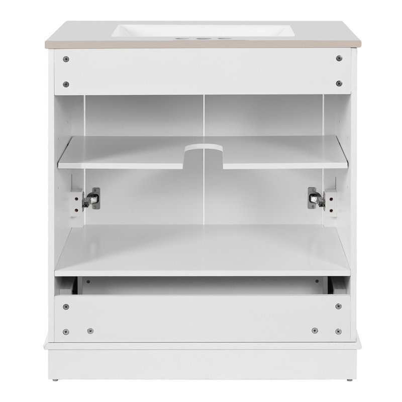 Meuble-lavabo 30 po avec lavabo en céramique, Blanc