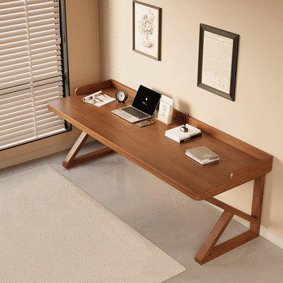 86.61" Brown Rectangular Solid Wood desks