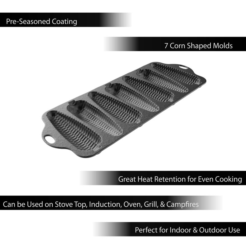 Classic Cuisine Pre-Season Cast Iron Cornbread Pan