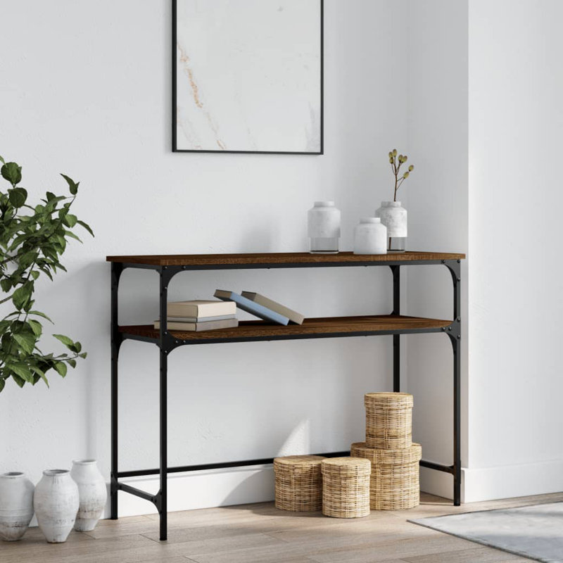 Console Table, 75cm H x 100cm W x 35.5cm D, Brown Oak