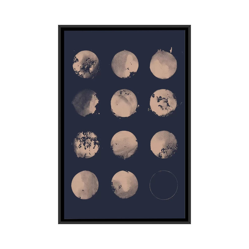 «12 Moons», impression sur toile tendue, Toile avec cadre noir, Pas de tapis, H 48 po x l 32 po x P 1,5 po
