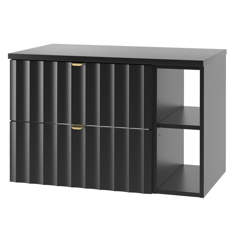 Adne Wall Mounted Required Bathroom Storage Furniture Set, Grey