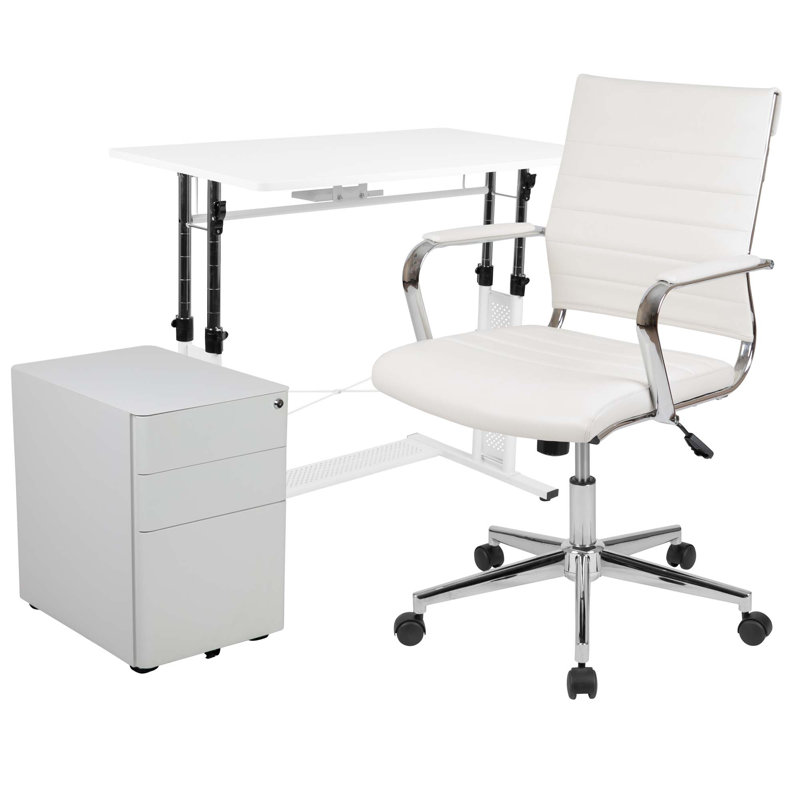 Ensemble de bureau ergonomique, chaise et classeur Nisan