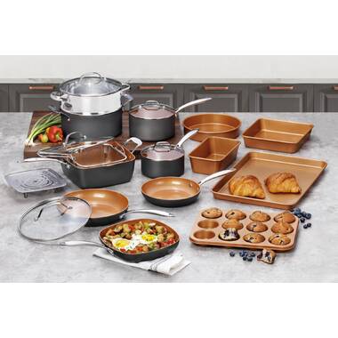 20 Piece Nonstick Cookware Set Pots and Pans Set w/Lid Dishwasher Safe New