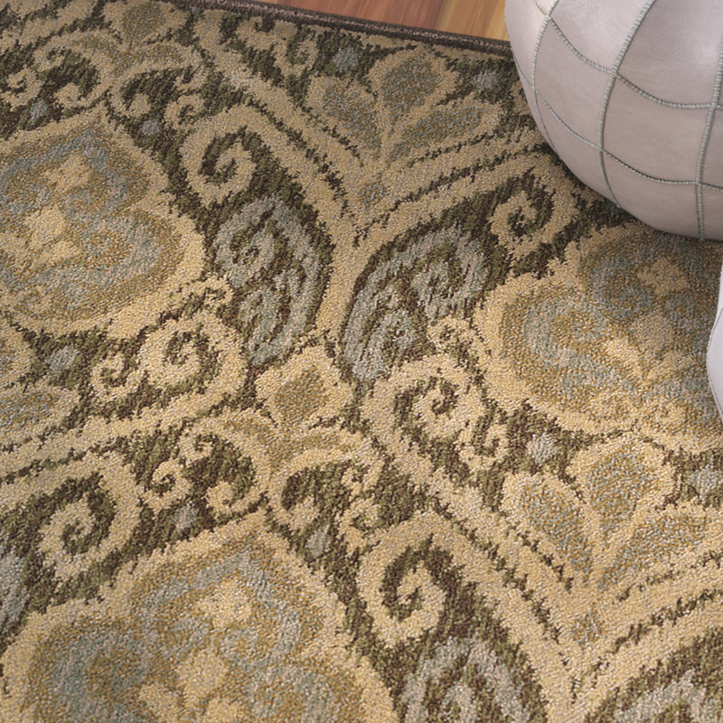 Tapis brun Arenzville Ikat, Rectangle 9 pi 10 po x 12 pi 10 po