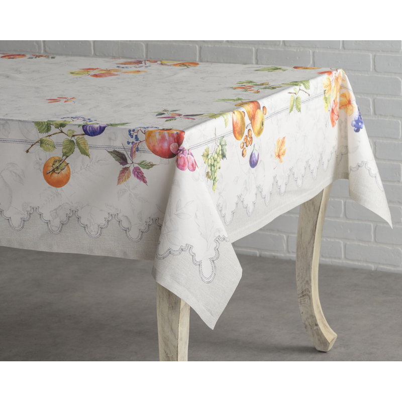 Floral 100% Cotton Tablecloth, Rectangle 120" L x 60" W