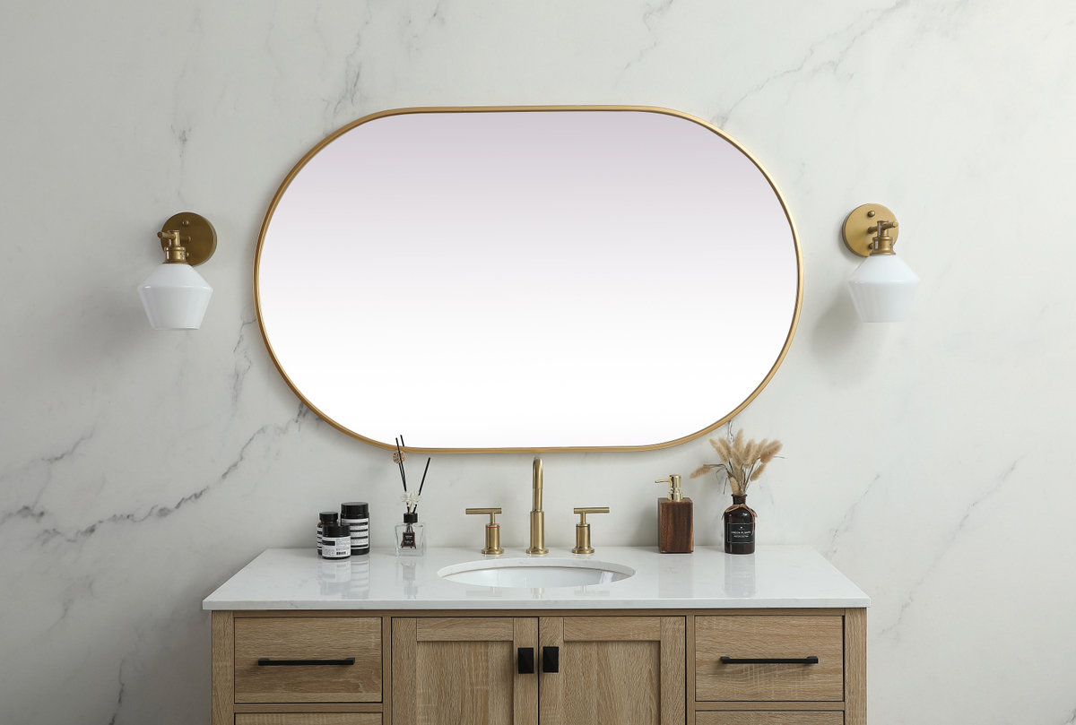 Elington Metal Oval Mirror, Brass, 48"  x 30" 