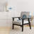 'Genetta - Navy Blue Scallop - Upholstered Nautical & Coastal Accent Arm Chair-381307769