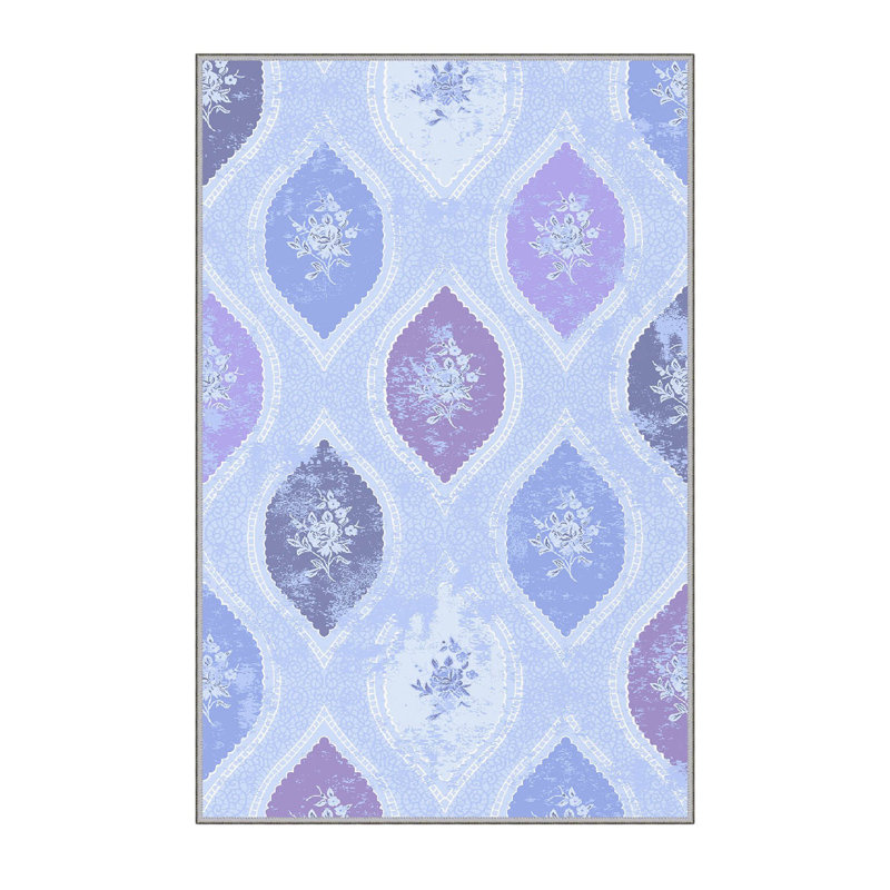 Stylish Hall Carpet 2.6 x 4.9 Feet, 100% Polyester with 8 mm Pile Height | Antibacterial, Non-Slip PVC Felt Dot Underside | Machine Washable, 3D Digital Printing | Perfect for Home Entryways & Living Spaces
