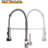 Kitchen Sink Faucet With Pull Down Spray, Brushed Nickel, Single Handle, Rotatable For And Bath Sinks Led Pull-Down , High Arch