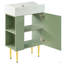 Meuble-lavabo 21,6 po, armoire combinée, meuble de rangement pour salle de bain, lavabo simple en céramique, rangement à gauche