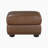  Auline 27.5" Wide Genuine Leather Square Ottoman with Pocket Coil Seating, Elegant Nailhead Trim and Espresso Wood Feet