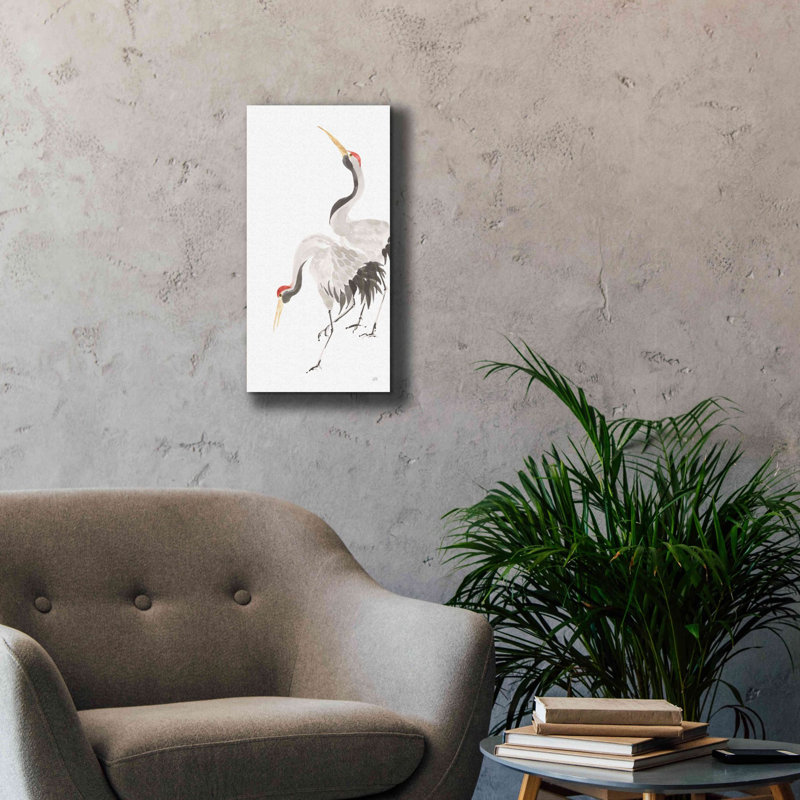 'Scroll Crane IV' by Chris Paschke, Giclee Canvas Wall Art, 24" H x 12" W x 0.75" D