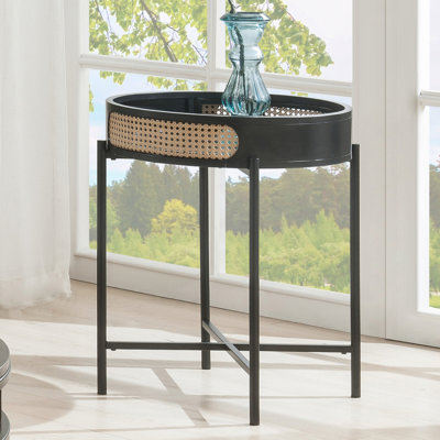 Round End Table With Metal Legs For Living Room