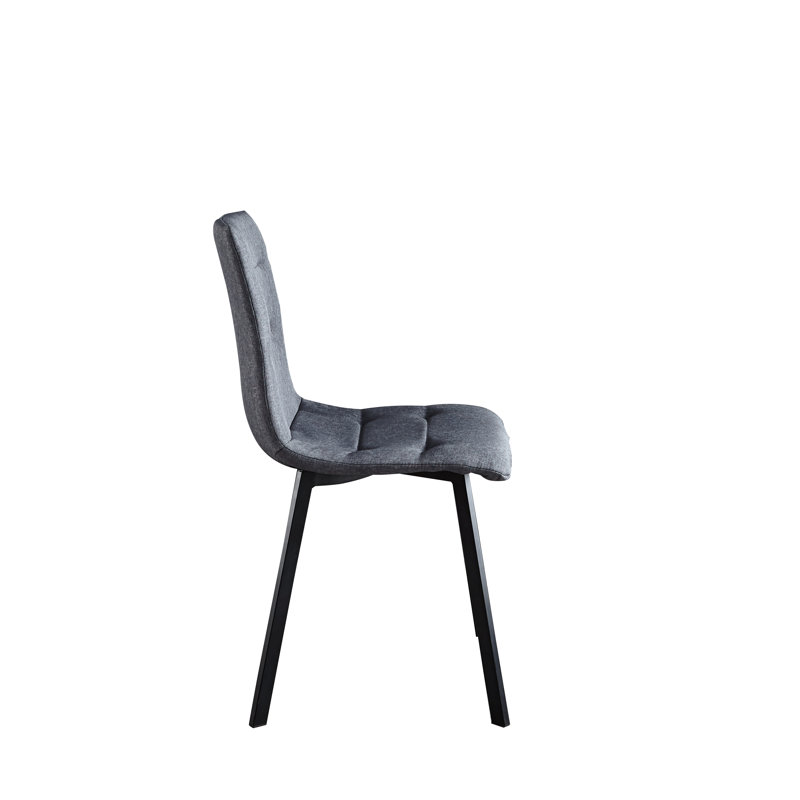 Jasmyn 49cm H Fabric Upholstered Metal Dining Chair, Light Grey