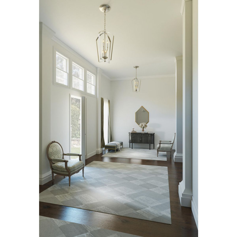Lustre géométrique à 6 lumières Carilynn, Nickel brossé