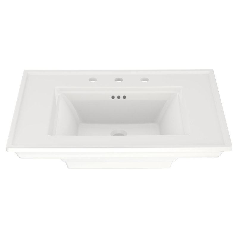 American Standard Town Square S 22.5'' Ceramic Rectangular Bathroom Sink with Overflow, White, 8" Centers
