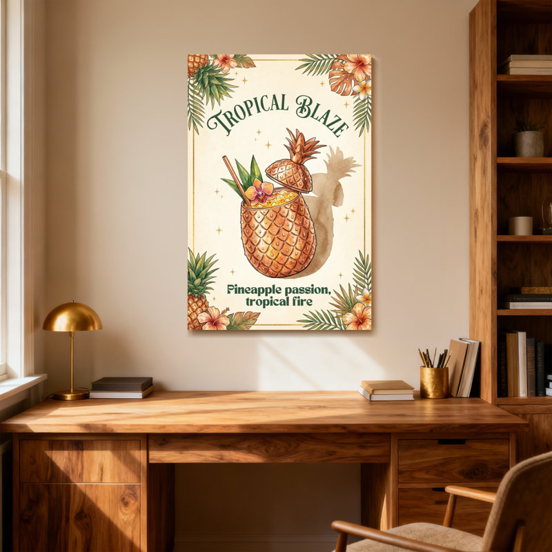 Fashion Tropical Blaze Pineapple Passion Tropical Fire, 18" H x 12" W