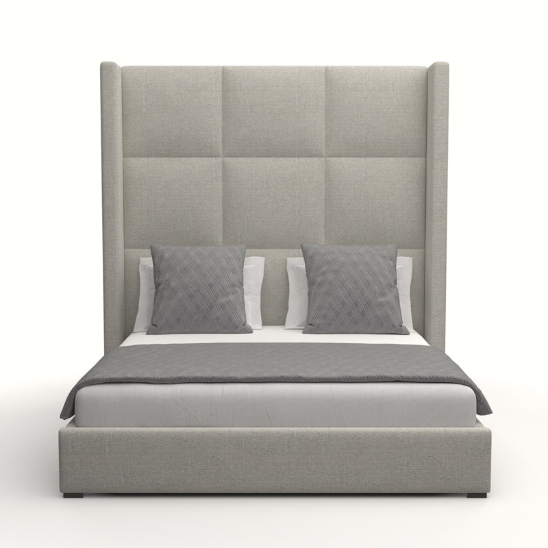 Lit escamotable capitonné standard Esparto, Revolution® gris, Très grand (haut)