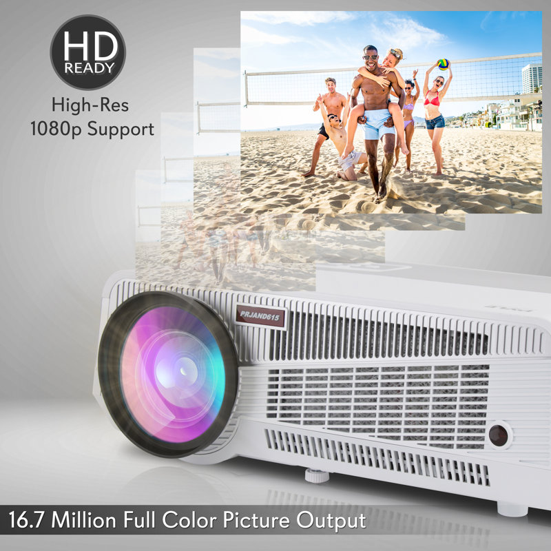 Projecteur intelligent HD haute résolution avec unité centrale de traitement intégrée Dual Core, connexion Internet Wi-Fi haut débit sans fil, prise en charge des disques Blu-ray de 1 080p et de taille de projection jusqu'à 120 po