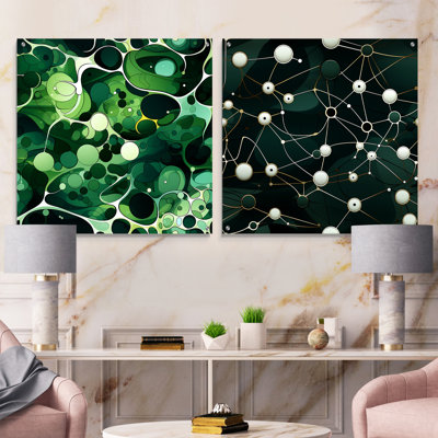 Claiborn - Abstract Marble Acrylic Wall Art Glass Set Of 2
