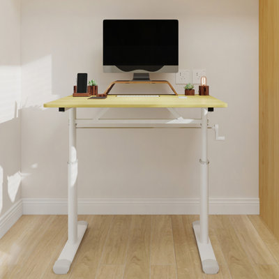 Bureau d'étude réglable adapté aux enfants et aux adultes, bureau à domicile multifonctionnel réglable en hauteur, conception compacte, dimensions du bureau: cadre de 60 cm x 80 cm avec tablette couleur bois naturel