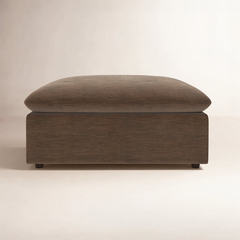 Remy Upholstered Oversized Ottoman, Evan Bark Polyester