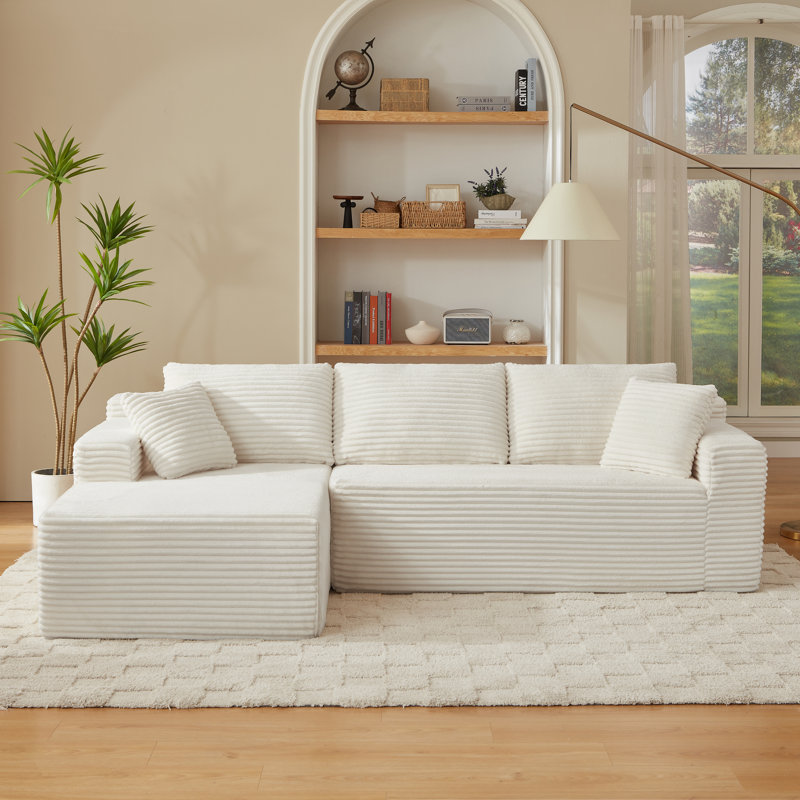 Canapé modulaire Boneless, Velours côtelé beige