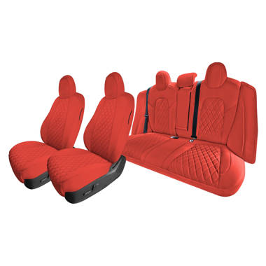 Neoprene Car Seat Covers Custom Fit for 2015-2022 Ford F-150 & 2017-2022 Ford F-250 F-350 Rear Set FH Group Color: Red