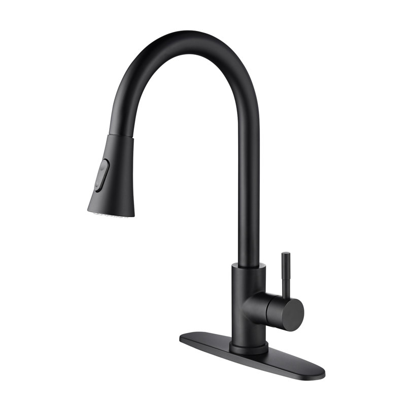Robinet de cuisine avec douchette extractible, Noir mat