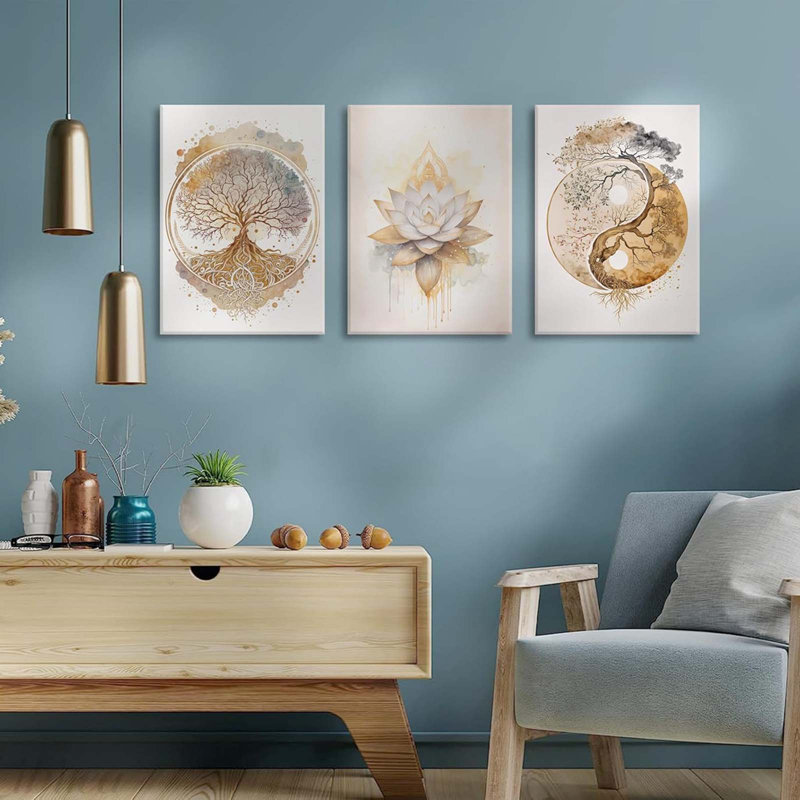 3 Piece Wrapped Canvas Print, 60 cm H x 40 cm W