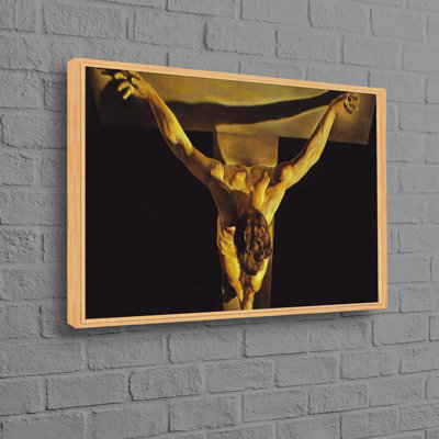 Salvador Dali, inspiré du Christ de Saint Jean de la Croix, toile de coton, art idéal pour la décoration de bureau