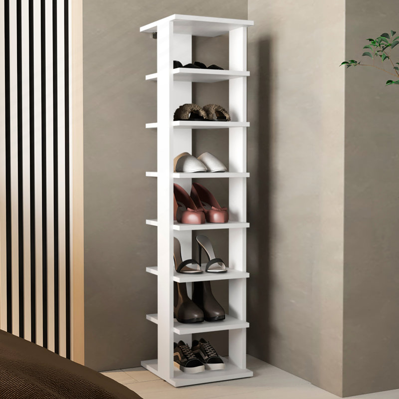 Range-chaussures, blanc, 7 tablettes, Blanc