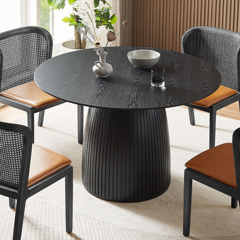47.24" MDF Dining Table, Black