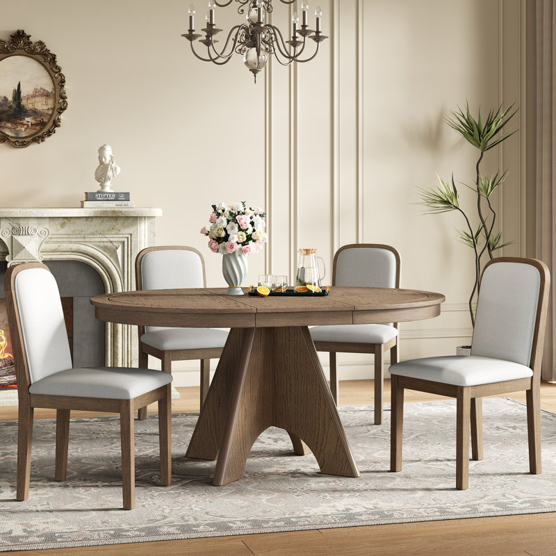 August Grove 5 -piece Dining Table Set With Extendable Tabletop ...