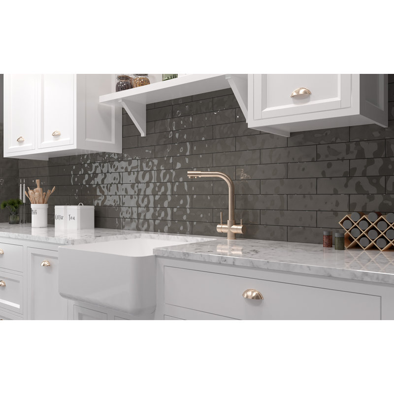 3" x 12" Flat Ceramic Subway Wall Tile, Gray