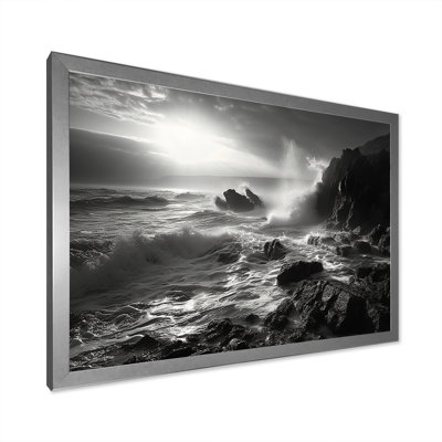 Paysage de plage rocheuse sur toile
