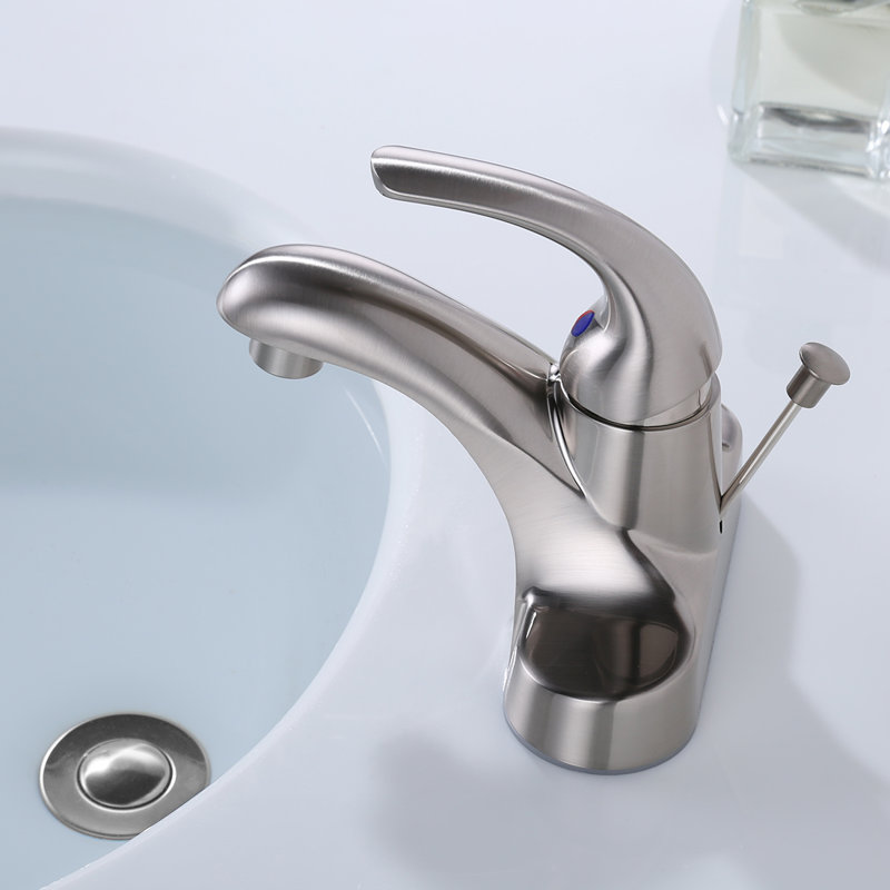 Lift Rod Bathroom Sink Drain with Overflow, Brushed Nickel