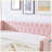 Pink Full Size Upholstered Convertible Daybed with Tufted Backrest, Trundle, and Storage-129412853