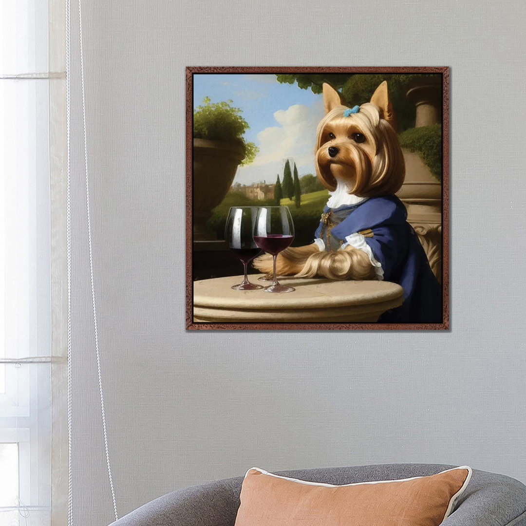 Yorkshire Terrier mit Wein von Rococo by Nobility Dogs - Gallery-Wrapped Canvas Giclée on Canvas