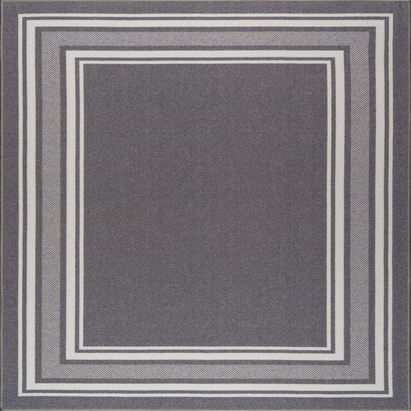 Tapis gris Quinter, Carré 2 pi 7 po
