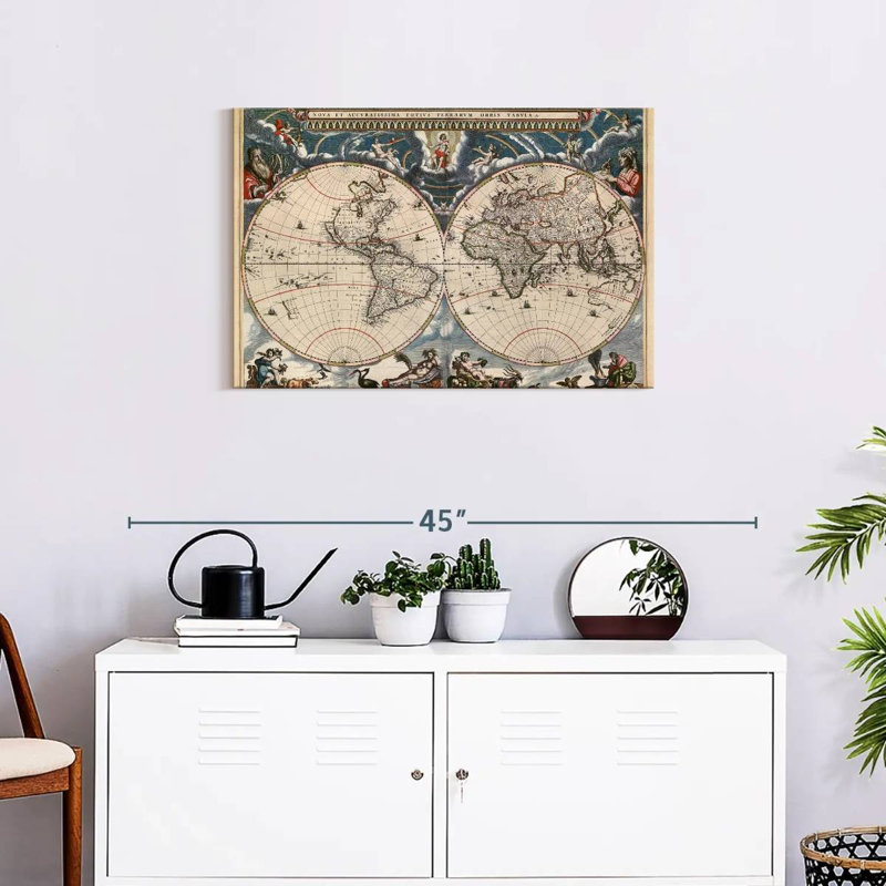 Aliaz Nova et Accuratissima Totius Terrarum Or bis Tabula, H 20 po x l 30 po
