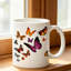Ceramic Coffee Mug Featuring a Butterfly Logo, Perfect for Tea, Milk, Or Water. an Ideal Gift for Holidays And a Practical Choice for The Office.