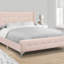 Lit, grand lit, tapissier, velours rose, pieds en métal chromé-833359333-833359331